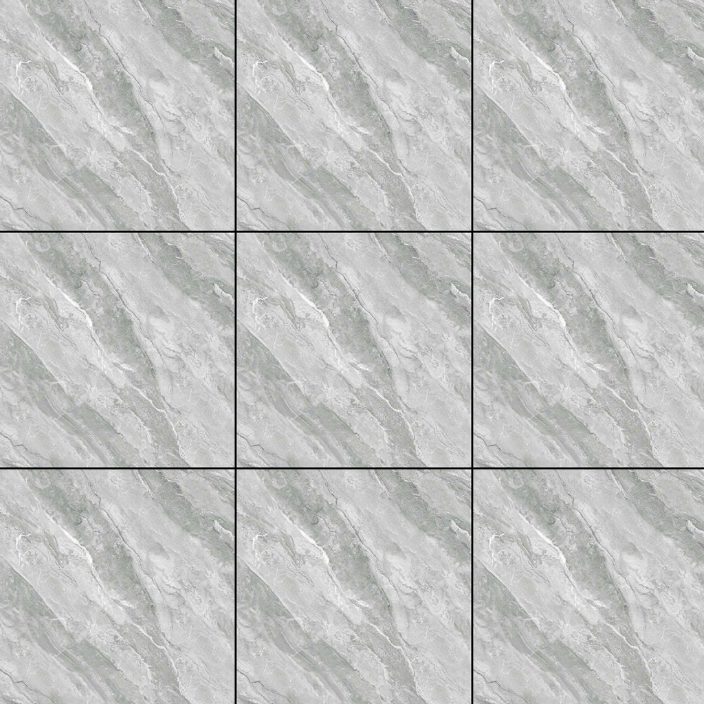 Gạch nền đá bán sứ bóng trắng vân mây xám VG - VZNZT - 80x80