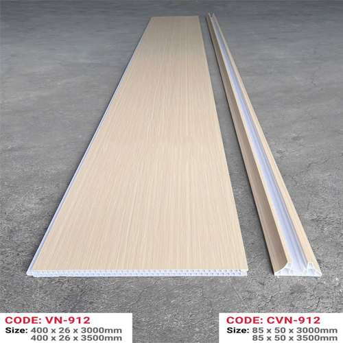 Tấm vách ngăn PVC 2 mặt vân giả gỗ VN912
