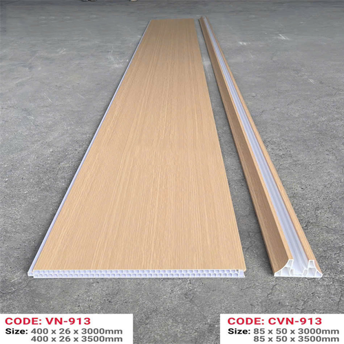 Tấm vách ngăn PVC 2 mặt vân giả gỗ VN913
