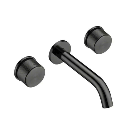 Vòi lavabo nóng lạnh âm tường đồng thau mạ crome sơn tĩnh điện đen