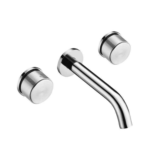 Vòi lavabo nóng lạnh âm tường đồng thau mạ crome