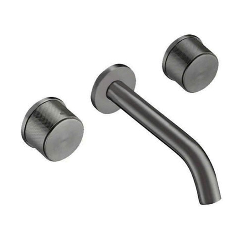  Vòi lavabo nóng lạnh âm tường đồng thau mạ crome sơn tĩnh điện xám 