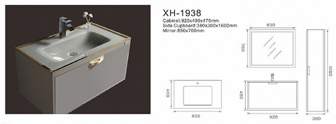  Tủ lavabo treo kèm gương cảm ứng XH-1938 