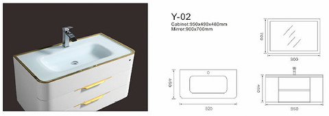  Tủ lavabo treo kèm gương cảm ứng Y-02 