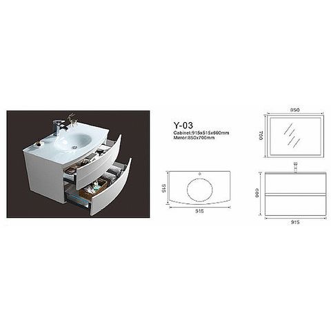  Tủ lavabo kèm gương cảm ứng Y-03 