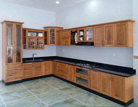  Tủ bếp gỗ Xoan Đào 