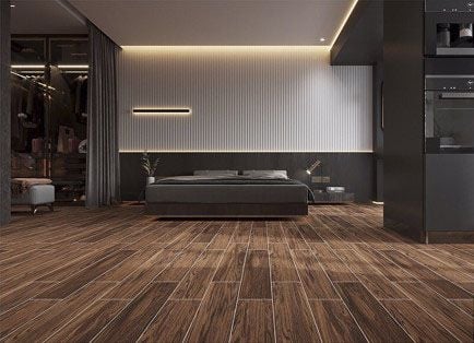  Gạch ốp lát đá bán sứ vân gỗ nâu sậm mờ TBN-DMVMMN - 15x80 