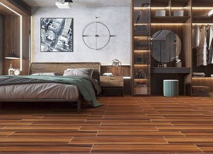  Gạch ốp lát đá bán sứ vân gỗ nâu đỏ đậm mờ TBN-DMVDF - 15x80 