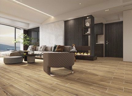  Gạch ốp lát đá bán sứ vân gỗ xám vàng mờ TBN-DMVZT - 15x80 