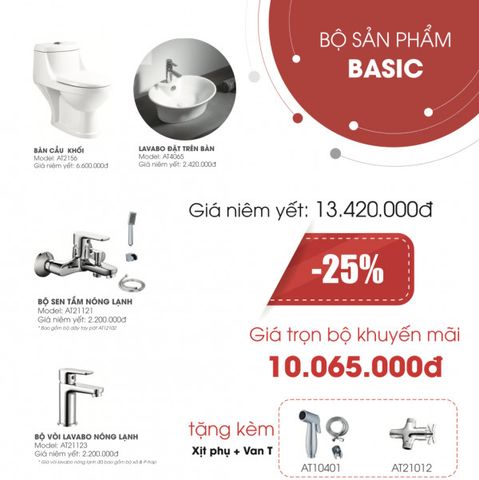  Combo Thiết Bị Vệ Sinh 6 Món Basic 