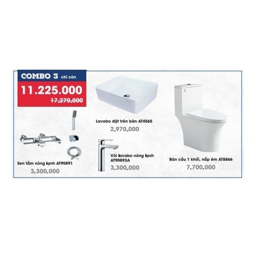 Combo Thiết bị vệ sinh mua 4 tặng 4 - combo 3
