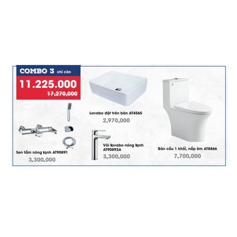  Combo Thiết bị vệ sinh mua 4 tặng 4 - combo 3 