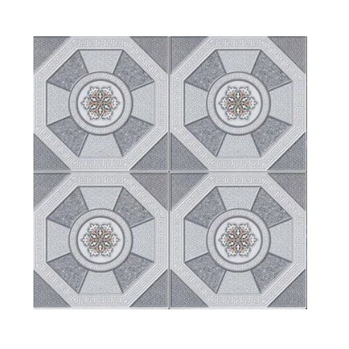 Gạch lát nền sân vườn men mờ hoa văn ô tròn xám - KSD - MVZN - 50x50