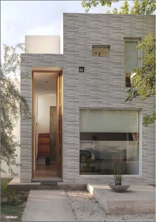 Gạch ốp men mờ trang trí sọc ô xám VN-HHM - 25x50