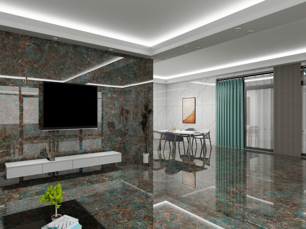 Gạch ốp lát đá bóng kính vân cẩm thạch xanh AF-DZVN.VZHZ - 80x160