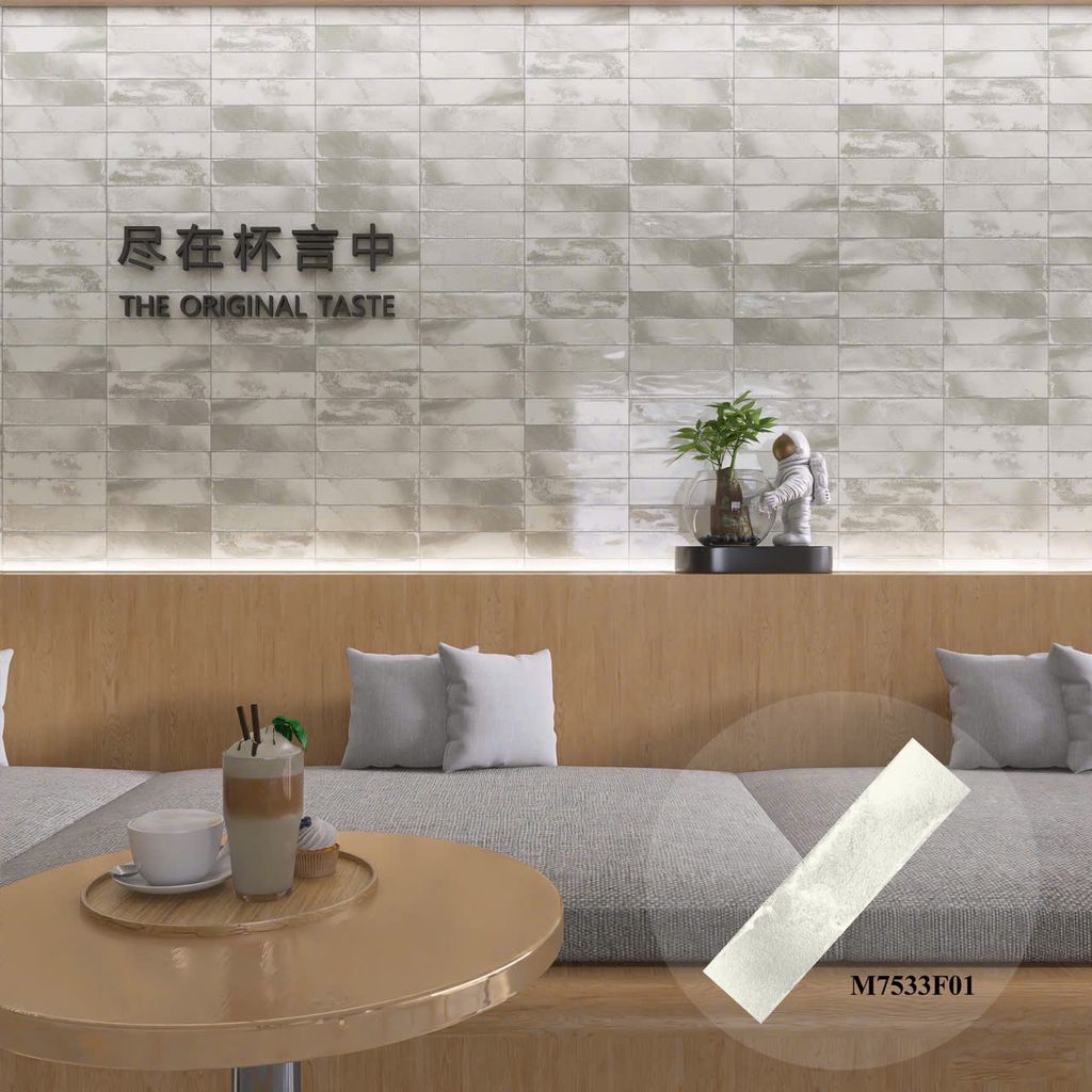 Gạch thẻ men bóng màu trắng xám M-TMGG-F-ZD - 75x300