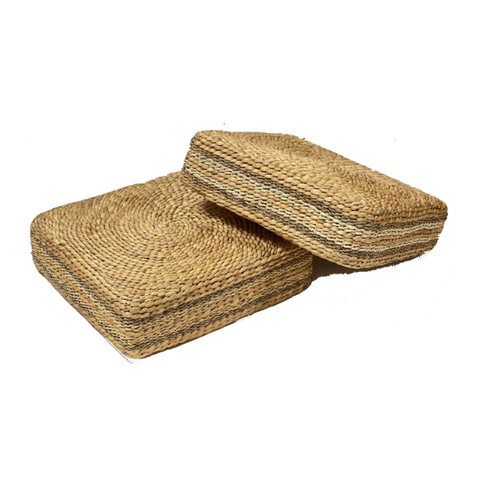Square Water Hyacinth Ottoman