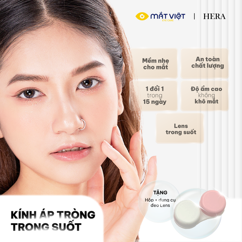 Kính áp tròng dùng 6 tháng Hera Không Màu (Lẻ 1 miếng)