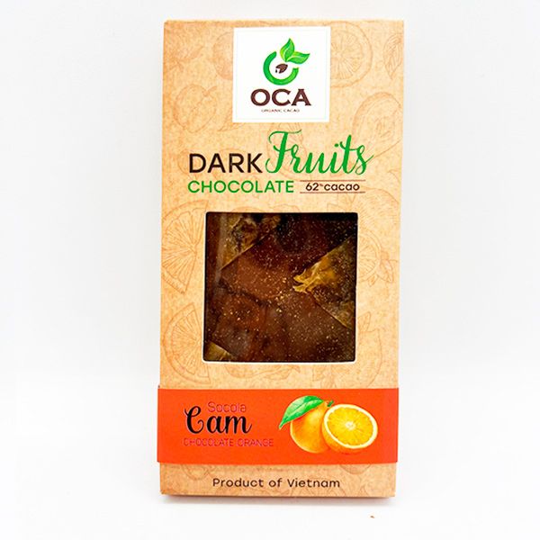  [Bà Rịa - Vũng Tàu] Socola đen 62% phối trái cây – Cam sấy (Thanh 55gr) 
