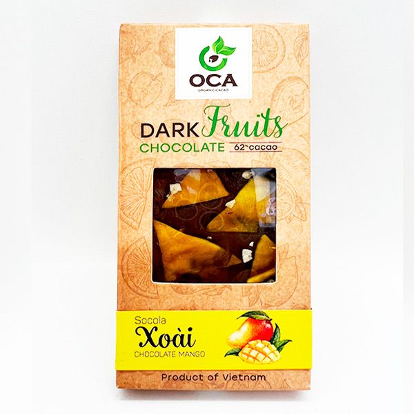  [Bà Rịa - Vũng Tàu] Socola đen 62% phối trái cây – Cam sấy (Thanh 55gr) 