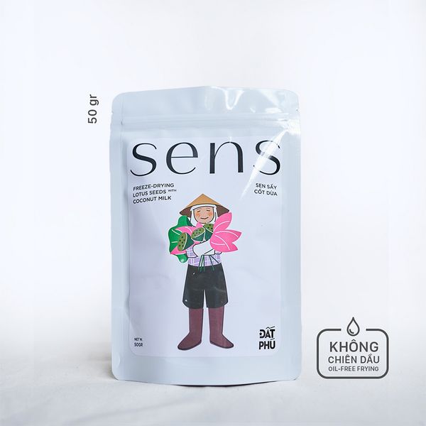  [Phú Yên] SENS - Sen Sấy Thăng Hoa, vị Cốt Dừa (Túi 50g) 