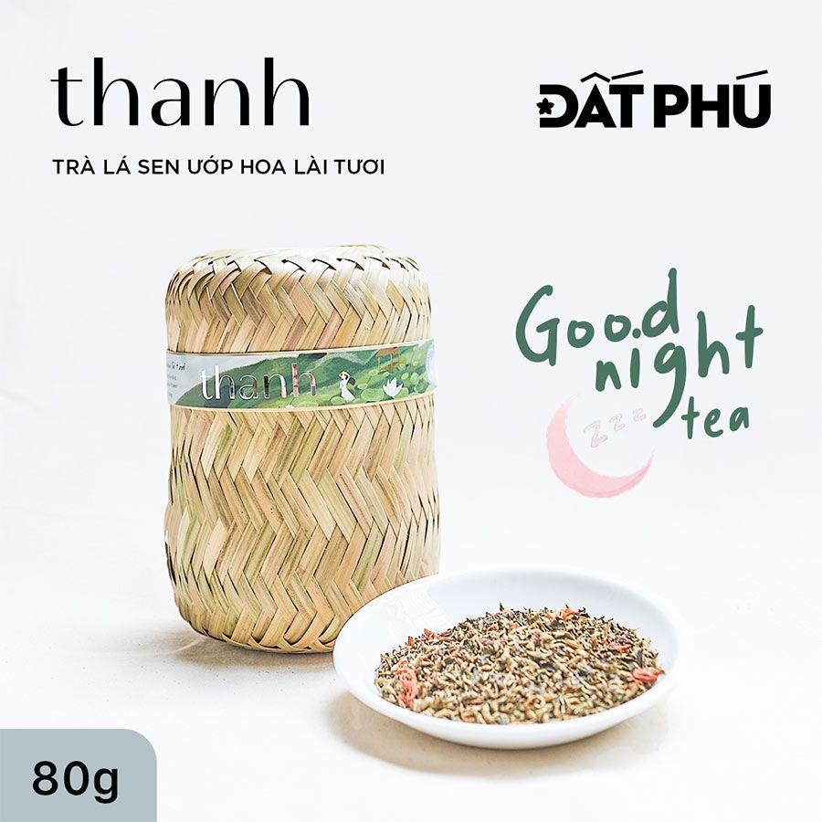  [Phú Yên] THANH - Trà Lá Sen Ướp Hoa Lài Tươi 80g 