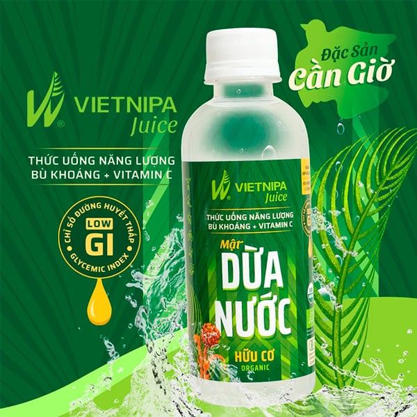  [Thành phố Hồ Chí Minh] Mật dừa nước hữu cơ VIETNIPA Juice 250ml 