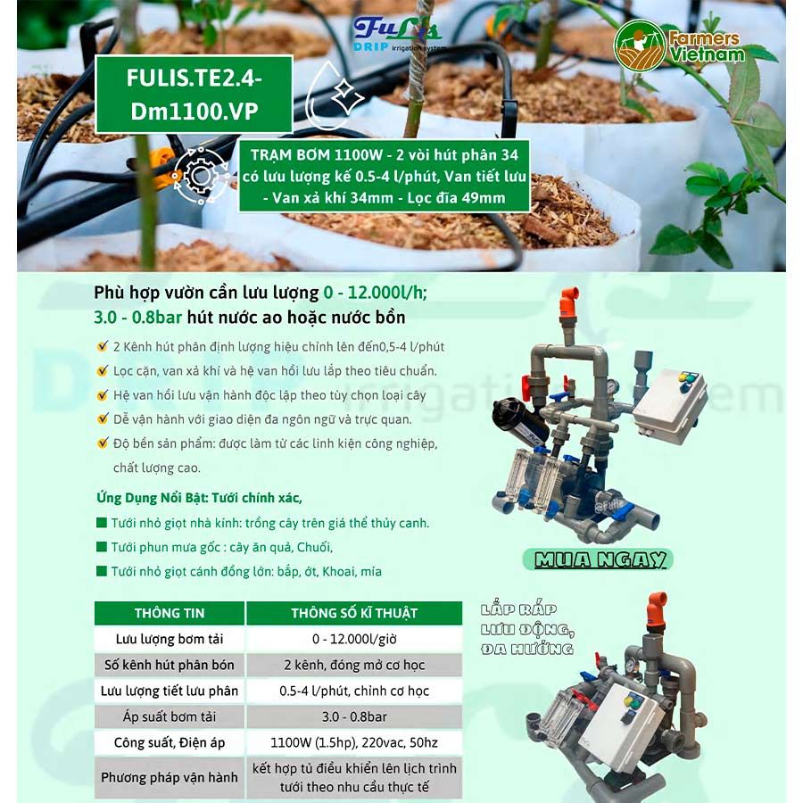  Z [TE 2.4] Trạm Bơm Tưới Nông Nghiệp Hút Phân Định Lượng 1 - 10 HP - Giải Pháp Tưới Tiêu Tự Động Tối Ưu Cho Nông Nghiệp Sinh Thái 