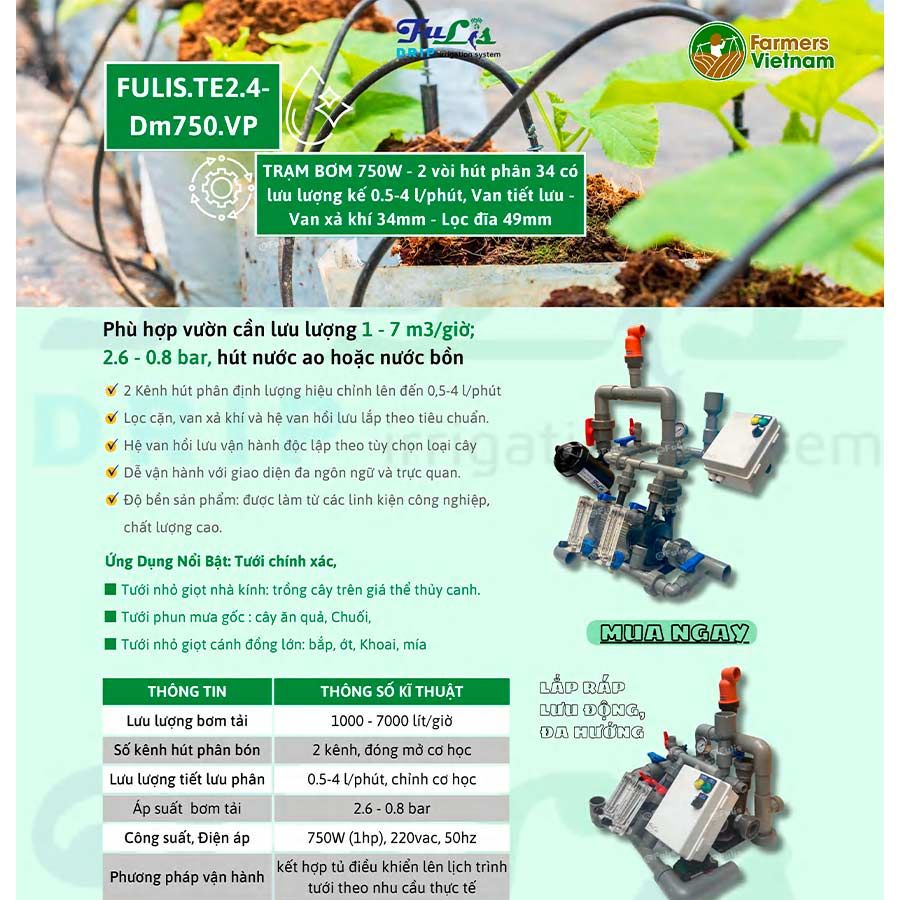  Z [TE 2.4] Trạm Bơm Tưới Nông Nghiệp Hút Phân Định Lượng 1 - 10 HP - Giải Pháp Tưới Tiêu Tự Động Tối Ưu Cho Nông Nghiệp Sinh Thái 