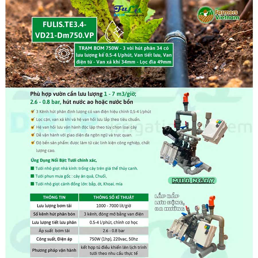  Z [TE 3.4] Trạm Bơm Tưới Nông Nghiệp Hút Phân Định Lượng 1 - 10 HP - Giải Pháp Tưới Tiêu Tự Động Tối Ưu Cho Nông Nghiệp Sinh Thái 