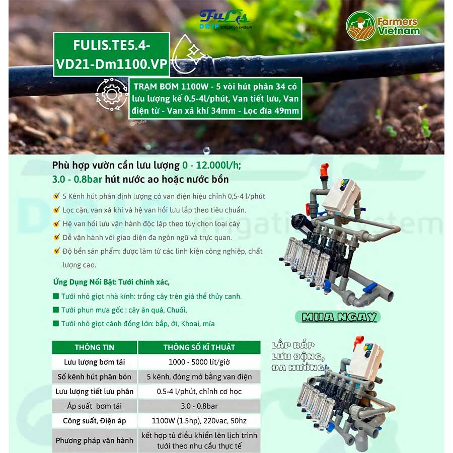  Z [TE 5.4] Trạm Bơm Tưới Nông Nghiệp Hút Phân Định Lượng 1 - 10 HP - Giải Pháp Tưới Tiêu Tự Động Tối Ưu Cho Nông Nghiệp Sinh Thái 