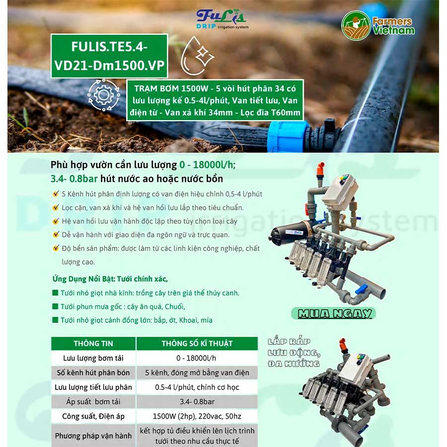  Z [TE 5.4] Trạm Bơm Tưới Nông Nghiệp Hút Phân Định Lượng 1 - 10 HP - Giải Pháp Tưới Tiêu Tự Động Tối Ưu Cho Nông Nghiệp Sinh Thái 