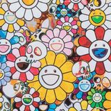  Tranh Nghệ Thuật Takashi Murakami Skulls & Flowers Multicolor 