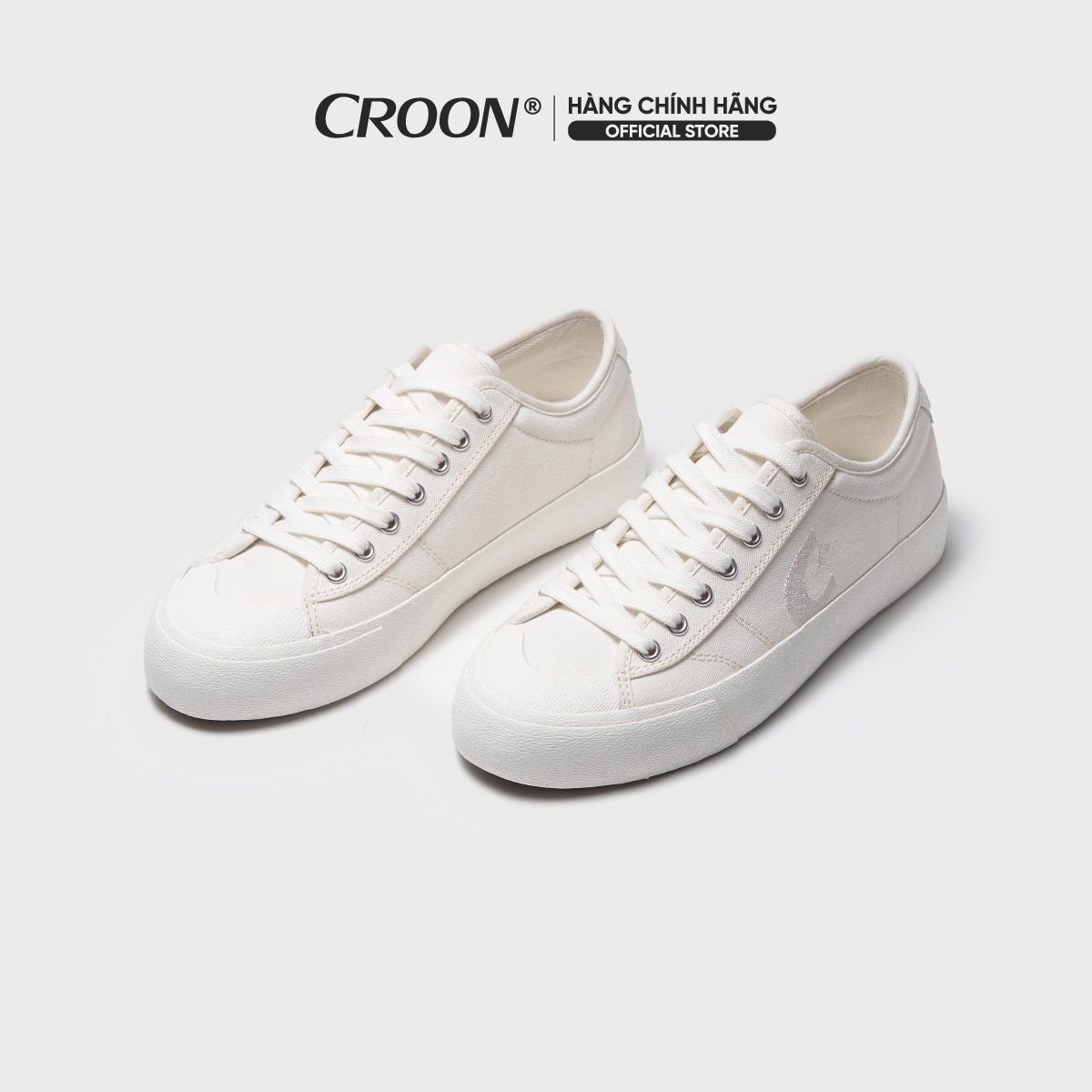  [CHÍNH HÃNG] Giày Sneaker CROON CR16 Unisex - Màu Trắng 