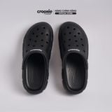  Giày Clog Unisex/ Giày Dép Sục Nam Nữ, Đế Cao 4cm, Màu Đen - Croonie Reunion 