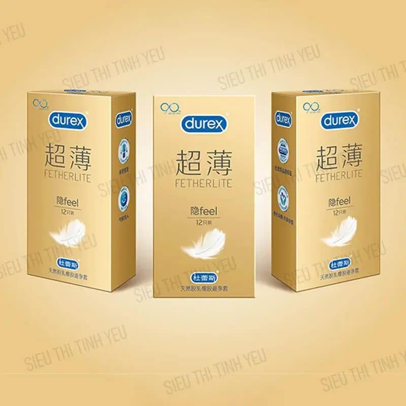 Bao cao su Durex Fetherlite Feel siêu mỏng nhiều gel Hộp 12 cái