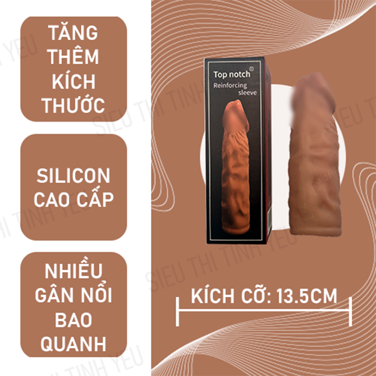 Bao cao su Top Notch dài 13cm có gân