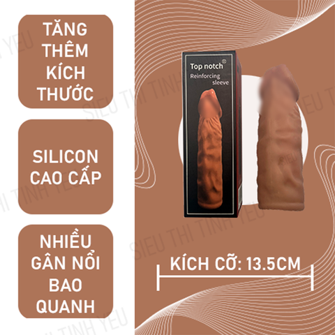 Bao cao su Top Notch dài 13cm có gân