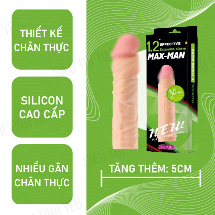 Bao cao su Yeain Maxman dài thêm 5cm có gân