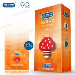 Bao cao su Durex Pleasuremax đầu gai hạt nổi nhỏ mình ren Hộp 12 cái