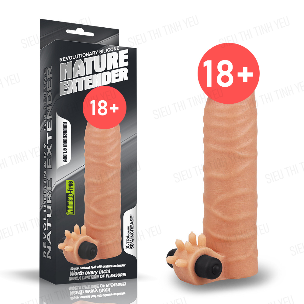 Bao cao su Lovetoy Nature Extender dài thêm 3.8cm có rung dùng pin