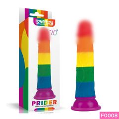 Dương vật giả dính tường Lovetoy Prider uốn cong đa chiều đa sắc 7.0