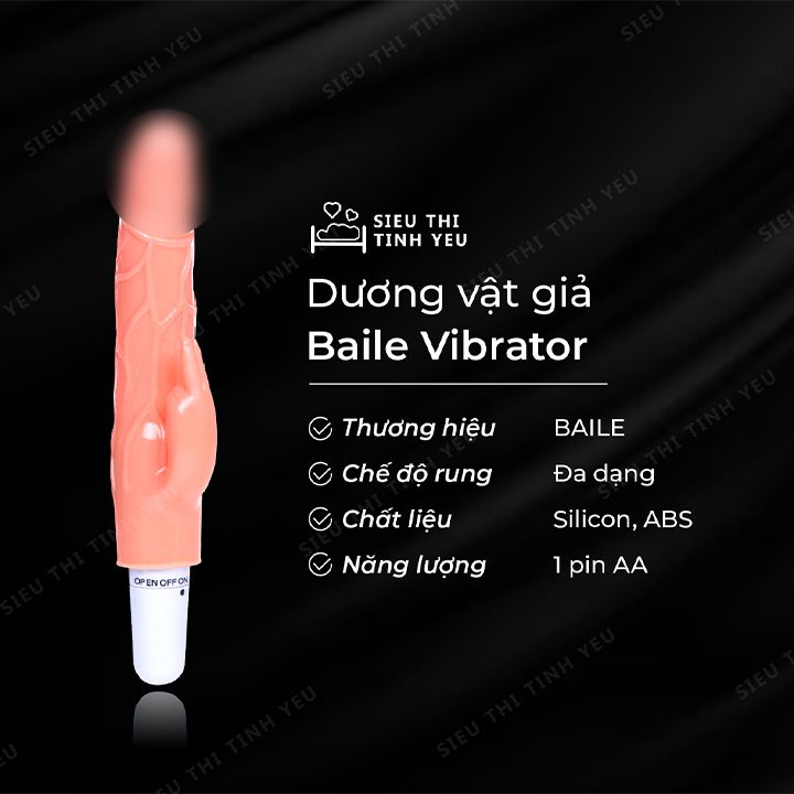 Dương vật giả Baile Vibrator rung mạnh dùng pin