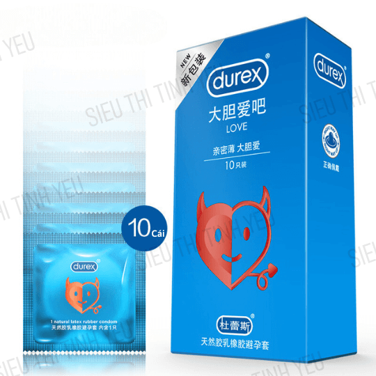 Bao cao su Durex Love mỏng nhẹ hương vani Hộp 10 cái