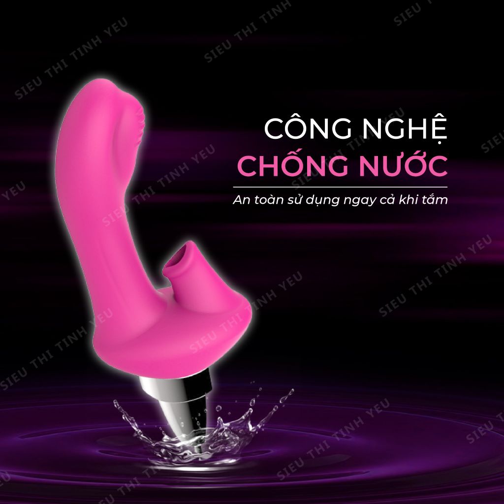 Máy massage cao cấp điểm G Luoge LG-125B 10 chế độ rung có lưỡi giả điều khiển từ xa dùng pin sạc