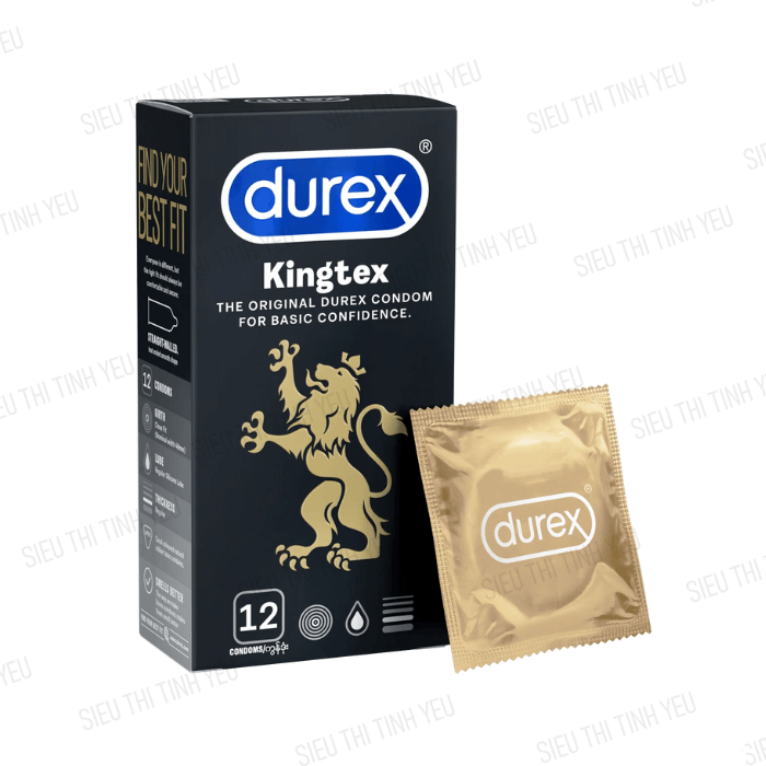 Bao cao su Durex Kingtex ôm sát Hộp 12 cái