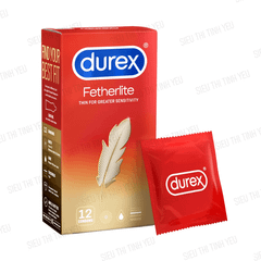 Bao cao su Durex Fetherlite ôm khít nhạy cảm Hộp 12 cái