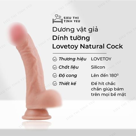 Dương vật giả dính tường Lovetoy Natural Cock có bìu dài 8