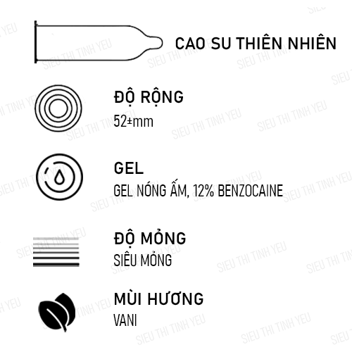 Bao cao su OLO 0.01 Ice & Fire Lửa Băng siêu mỏng kéo dài thời gian Hộp 10 cái