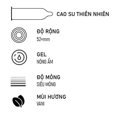 Bao cao su OLO 0.01 Đỏ ống tròn siêu mỏng nóng ấm Hộp 10 cái